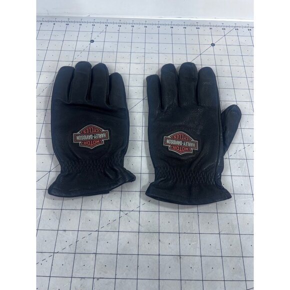Harley-Davidson Motorcycles  Men’s Black Leather Gloves Size L - Picture 3 of 5